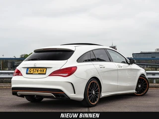 Mercedes-Benz CLA-klasse Shooting Brake 200 OrangeArt AMG Night Edition 156 PK | Panoramadak | Bi-xenon | Camera | Stoelverwarming | Navigatie | 18" / 4