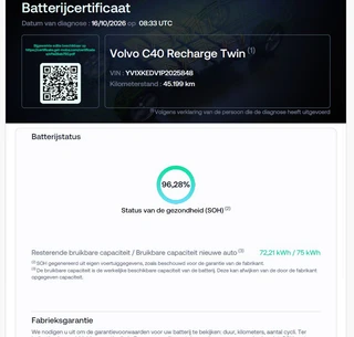 Volvo C40 408PK Twin Ultimate 78 kWh | Panoramadak | H/K | Led | Memory | SoH 96,3 / 9
