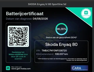 Skoda Enyaq iV 80 Sportline 204pk SOH 96% Stoelverwarming ACC Camera Navigatie / 6