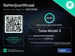 Tesla Model 3 Standard RWD Plus 60 kWh 238 Pk | Stoelverwarming | Panoramadak | Camera | Adaptive Cruise | 18 Inch | 41.788 Km !! / 2