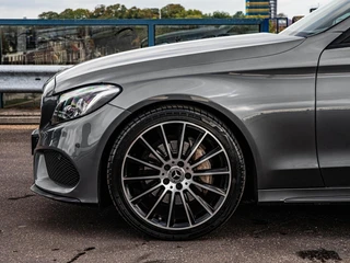 Mercedes-Benz C-klasse 180 AMG Night Edition | Panoramadak | Burmester | Memory | 360 Camera | Leder | LED | Sfeerverlichting | Stoelverwarming | 19" / 44