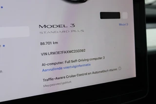 Tesla Model 3 Standard RWD Plus 60 kWh 91% SOH FACELIFT Warmtepomp | Autopilot / 17