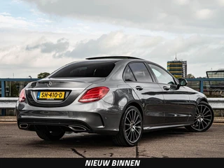 Mercedes-Benz C-klasse 180 AMG Night Edition | Panoramadak | Burmester | Memory | 360 Camera | Leder | LED | Sfeerverlichting | Stoelverwarming | 19" / 4
