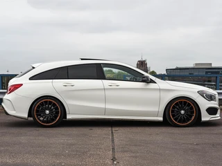 Mercedes-Benz CLA-klasse Shooting Brake 200 OrangeArt AMG Night Edition 156 PK | Panoramadak | Bi-xenon | Camera | Stoelverwarming | Navigatie | 18" / 7