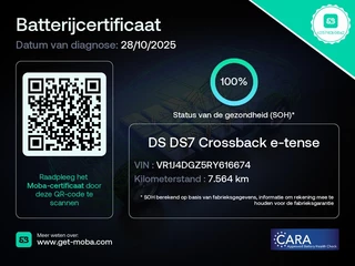 DS DS 7 E-Tense 225 EAT8 Automaat Rivoli  Lederen bekleding | Navigatie | adaptieve cruise controle | Airconditioning ECC | Carplay & Android Auto | SOH 100% | Zeer compleet | x / 5