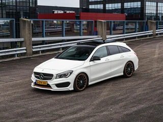 Mercedes-Benz CLA-klasse Shooting Brake 200 OrangeArt AMG Night Edition 156 PK | Panoramadak | Bi-xenon | Camera | Stoelverwarming | Navigatie | 18" / 9
