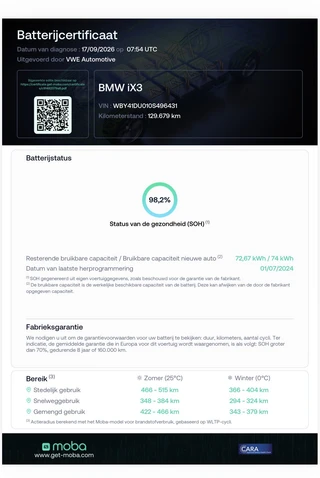 BMW IX3 M SPORT pakket 80 kWh, panoramadak, SOH 98,2 %,vol opties, 1 e eigenaar,conjac sport leder, Origineel NL auto met nap / 4