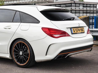 Mercedes-Benz CLA-klasse Shooting Brake 200 OrangeArt AMG Night Edition 156 PK | Panoramadak | Bi-xenon | Camera | Stoelverwarming | Navigatie | 18" / 41