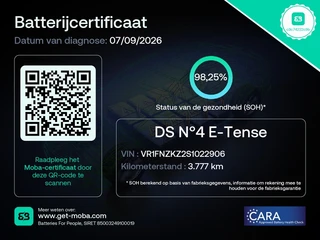 DS DS 4 No E-Tense Pallas Comfort Tech Pack 58.3 kWh | SOH 98% Navi | Airco | LM Velgen | Camera achter | 8 Jaar DS Care garantie / 4